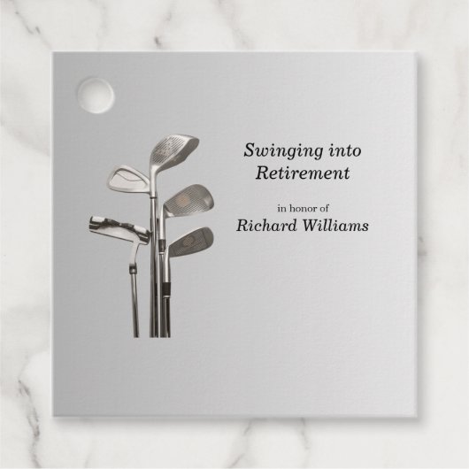 Moderne Retirement Golf Sport Golfclubs Bedankjes Labels (Voorkant)