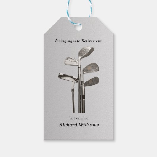 Moderne Retirement Golf Sport Golfclubs Cadeaulabel (Voorkant)