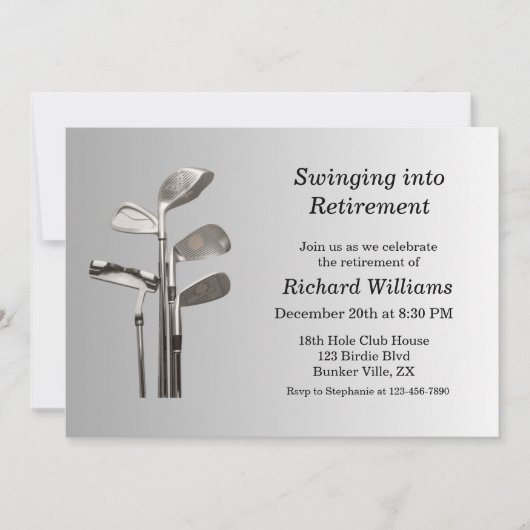Moderne Retirement Golf Sport Golfclubs Kaart (Voorkant)