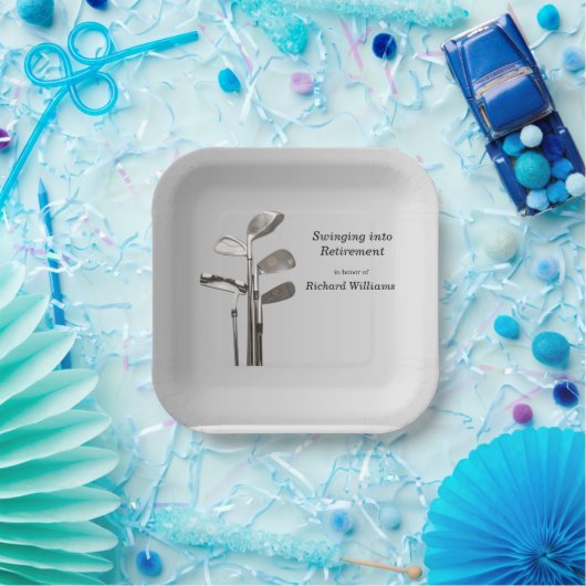 Moderne Retirement Golf Sport Golfclubs Papieren Bordje (Feest)