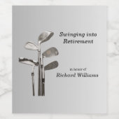 Moderne Retirement Golf Sport Golfclubs Wijn Etiket (Enkel label)