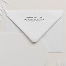Moderne retouradres houten handvat stempel