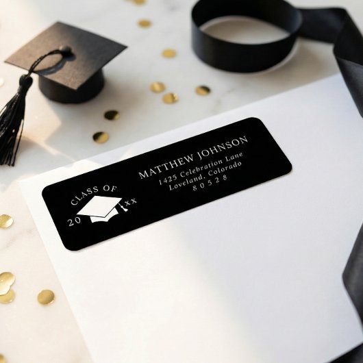 Moderne Retouradres voor Afstudeerders Etiket