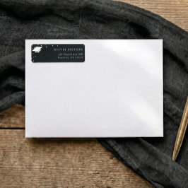 Moderne retouradresstickers met zwart-wit afstuder etiket