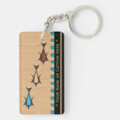 Moderne Retro - 3 Vis op Kersenhout gepersonalisee Sleutelhanger (achterkant)