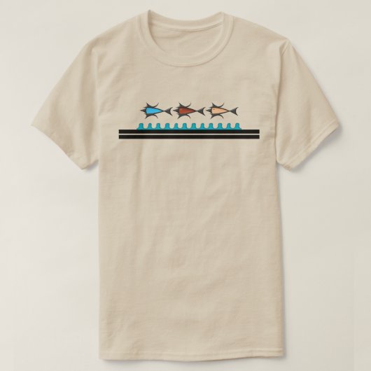 Moderne retro - 3 vissen t-shirt (Design voorkant)