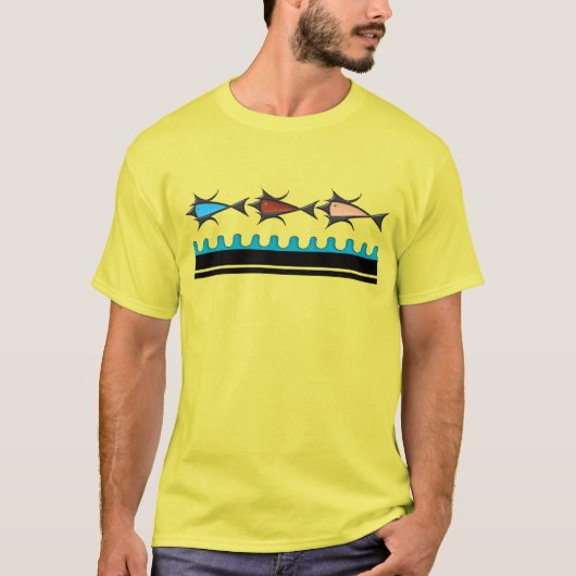 Moderne retro - 3 vissen t-shirt (Voorkant)