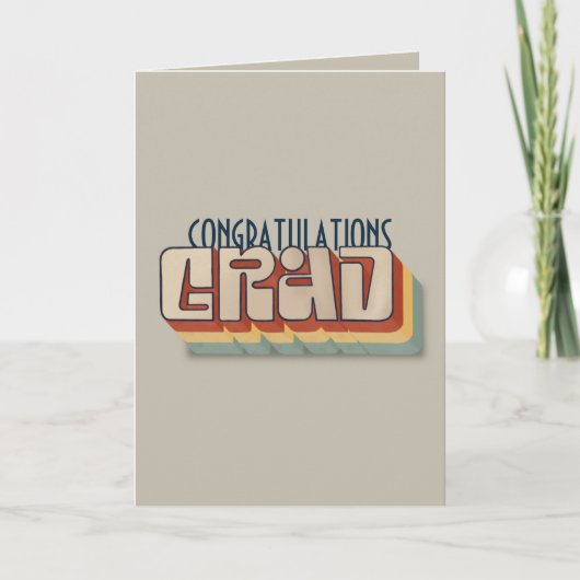 Moderne retro 3D typografisch afstuderen afstudeer Kaart (Voorkant)