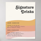 Moderne Retro 70-er jaren Regenboog Signature Dran Poster (Voorkant)