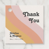 Moderne Retro 70 regenboog bedankt Bedankjes Labels (Voorkant)