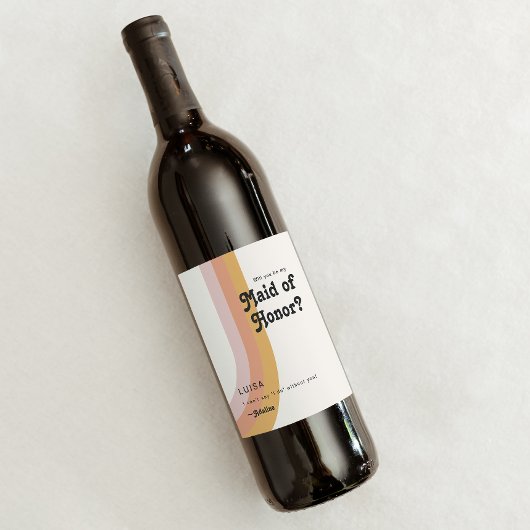 Moderne Retro 70-regenboogvormig voorstel van eer Wijn Etiket