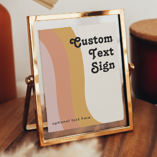 Moderne Retro 70'er Regenboog Kaarten en Geschenke Poster