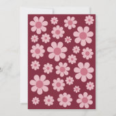 Moderne Retro 70er Rode Roze Trouwdag Save The Date (Achterkant)