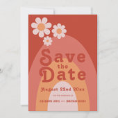 Moderne Retro 70s Bruiloft Save The Date (Voorkant)