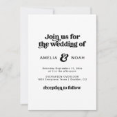 Moderne Retro 70's bruiloft uitnodiging (Voorkant)