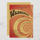 Moderne Retro 70s Burnt Sinaasappel QR Code Bruilo Kaart (Voorkant / Achterkant)