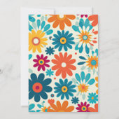 Moderne Retro 70's Daisy bruiloft Kaart (Achterkant)
