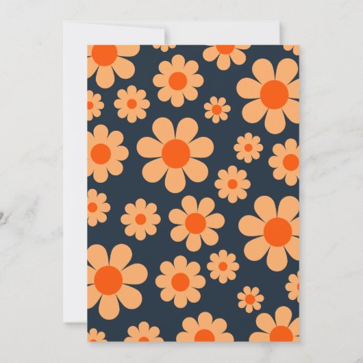 Moderne Retro 70s Daisy Bruiloft Save The Date (Achterkant)