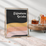 Moderne Retro 70's Drinken voor donkere regenboog Poster<br><div class="desc">Deze moderne retro 70's regenboog donkere signatuur drink poster perfect voor je eenvoudige sinaasappel, roos goud en een wazige roze bruiloft. Ontworpen met elementen van een klassieke, kleurrijke boho-boog en groovy-minimalistische strepen. Het ontwerp heeft een uniek abstract tropisch strand, geweldig voor elke lente, zomer of herfstbruiloft. Het product is aanpasbaar,...</div>