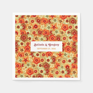 Moderne Retro 70's Kleurrijke Bloemen Hippie Bruil Servet