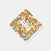 Moderne Retro 70's Kleurrijke Bloemen Hippie Bruil Servet (Hoek)