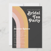 Moderne Retro 70's Rainbow Dark Bridal Tea Party i Kaart (Voorkant)