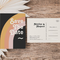 Moderne retro 70's regenboog donker sparen de datu