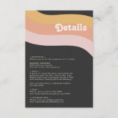 Moderne Retro 70's Regenboog Donkere Details Informatiekaartje (Voorkant)