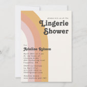 Moderne Retro 70's Regenboog Ondergoed Douche Kaart (Voorkant)