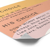 Moderne Retro 70's Regenboog Signature Dranken Bor Poster (Hoek)