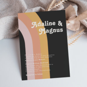 Moderne Retro 70's regenboogdonkere traditionele b Kaart