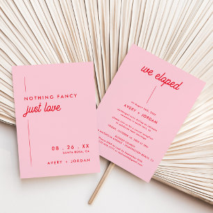 Moderne Retro 70's Roze & Rode Gewoon Lief Huwelij Kaart