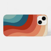 Moderne Retro 70s stijlstrepen iPhone Hoesje (Achterkant horizontaal)