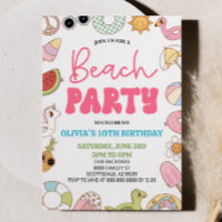 Moderne Retro 70's Zomer Verjaardag Beach Party