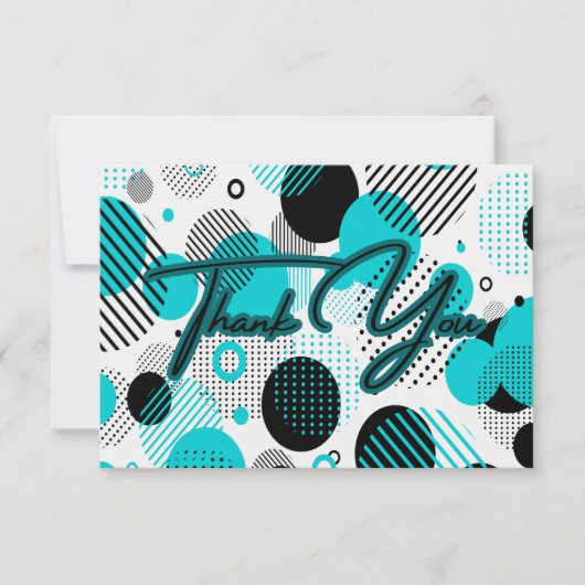 Moderne Retro 80s 90s geometrische Enigma Bedankkaart (Voorkant)