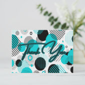 Moderne Retro 80s 90s geometrische Enigma Bedankkaart (Staand voorkant)