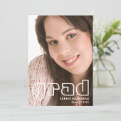 Moderne retro | Aankondiging foto-Afstudeerder (Staand voorkant)