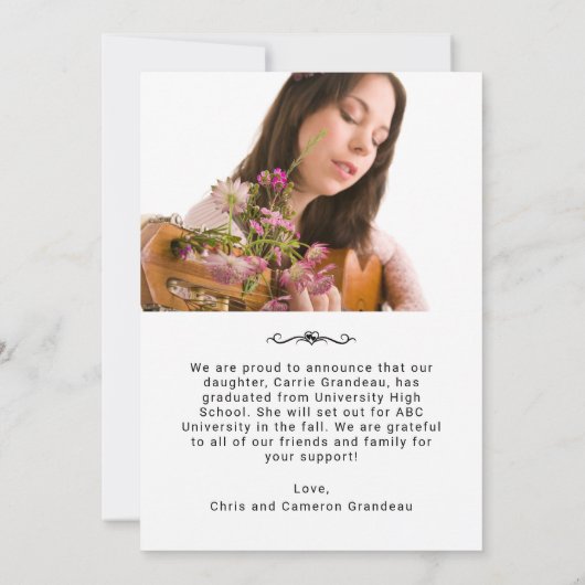 Moderne retro | Aankondiging foto-Afstudeerder (Achterkant)