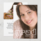 Moderne retro | Aankondiging foto-Afstudeerder (Voorkant / Achterkant)
