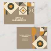 Moderne Retro Aardetone Geometrische Eid Notitieka Notitiekaartje (Voorkant / Achterkant)