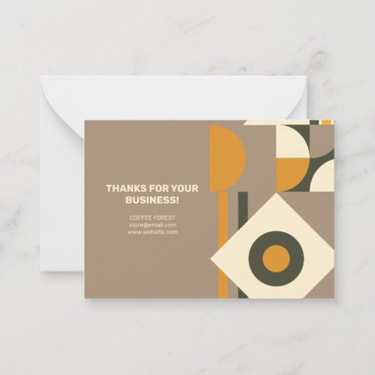 Moderne Retro Aardetone Geometrische Eid Notitieka Notitiekaartje (Achterkant)