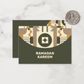 Moderne Retro Aardetone Geometrische Eid Notitieka Notitiekaartje (Voorkant / Achterkant in situ)