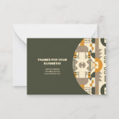 Moderne Retro Aardetone Geometrische Eid Notitieka Notitiekaartje (Achterkant)