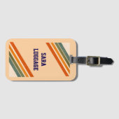 Moderne Retro Aardetone Strepen Aangepaste Bagage Bagagelabel (Voorkant (horizontaal))