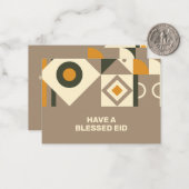 Moderne Retro Aardetonen Geometrische Eid Notitiek Notitiekaartje (Voorkant / Achterkant in situ)