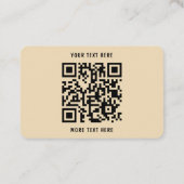 Moderne Retro Abstracte QR Code Zakelijke Kaart Visitekaartje (Achterkant)