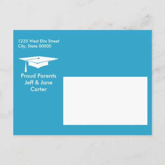 Moderne Retro Afstuderen Kaart (Achterkant)