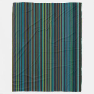 Moderne retro aqua paarse blauwe streep fleece deken