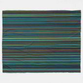Moderne retro aqua paarse blauwe streep fleece deken (Voorkant (Horizontaal))