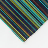 Moderne retro aqua paarse blauwe streep fleece deken (Hoek)